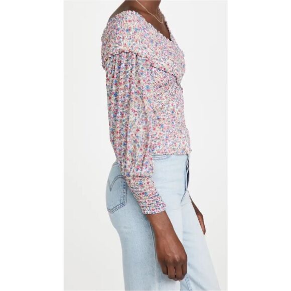 BB Dakota | Revolve Ditsy‎ Floral Smock Factor Feminine Top Blouse S Coquette - Picture 5 of 13